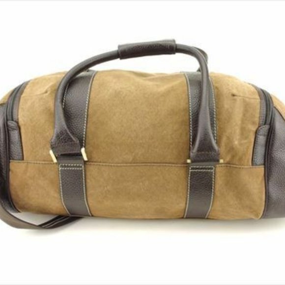 Dunhill Boston bag Brown Canvas Leather Mens Authentic Used - Picture 1 of 6